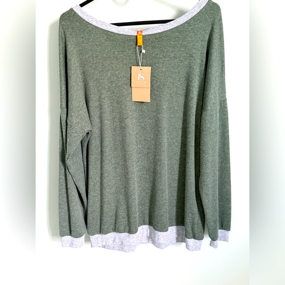 NWT Large Green/Grey Long Sleeve Sweater by JINKESI - Picture 1 of 4